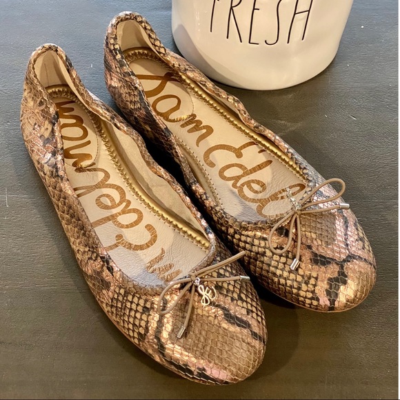 Sam Edelman Embossed Leather Ballet Flat Shoe - Picture 2 of 5